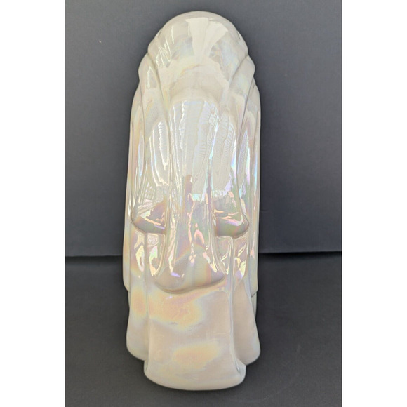 VTG Art Deco 14” Iconic Woman Of The Wind Ceramic Statue Opalescent White - Picture 4 of 7